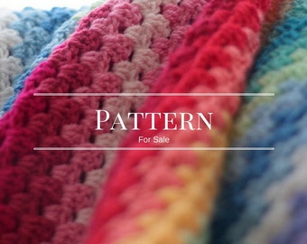 The Rainbow Granny Stripe Crochet Blanket, A beautiful Beginner PDF Pattern