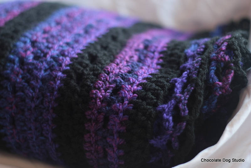 Purple and 2025 black blanket
