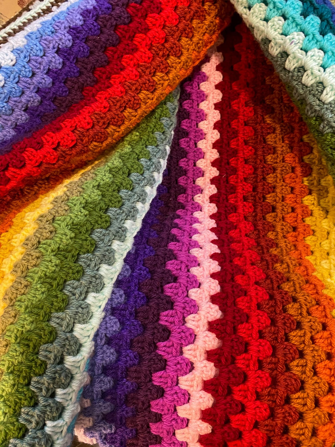 An Easy Granny Stripe Crochet Afghan Pattern the Gradient Etsy