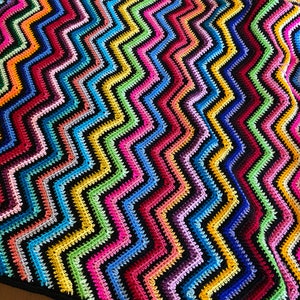 Crochet ripple blanket pattern Basic chevron afghan scrap blanket pattern image 2