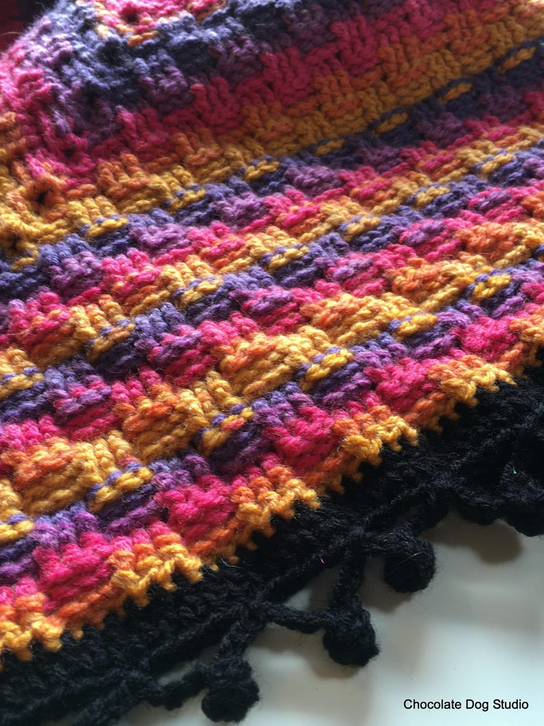 Basketweave Crochet Blanket Pattern an Easy Basket Weave Etsy