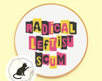 Radical Leftist Scum Cross Stitch Pattern (instantly downloadable PDF)