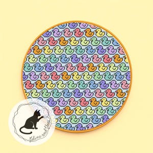 Pastel Rainbow Ducks Cross Stitch Pattern (instantly downloadable PDF)