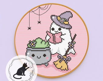 Halloween Ghost Cross Stitch Pattern (PDF Pattern)