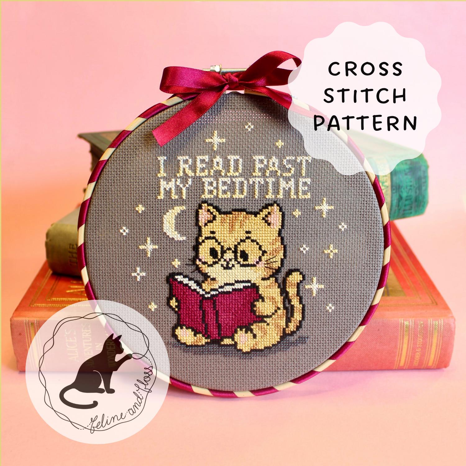 I Read Past My Bedtime Cross Stitch Pattern (instantly Downloadable PDF ...