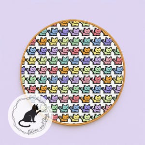 Pastel Rainbow Kittens Cross Stitch Pattern (instantly downloadable PDF)