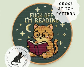 F * ck Off, ich lese Kreuzstichmuster (sofort herunterladbare PDF-Datei)