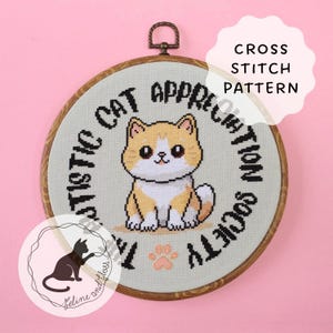 Autistic Cat Appreciation Society, modèle de point de croix (PDF téléchargeable instantanément) Neurodivergent Pride