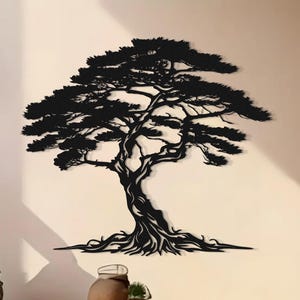 Steel Tree of Life Wall Art: Modern Boho Home Decor
