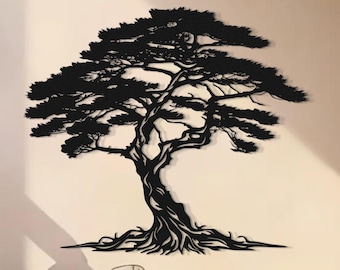 Tree of Life Metal Wall Decor, Oversized Tree Metal Wall Art, Nature Inspired, Farmhouse Wall Art, Pine Tree Decor, Nature Art, Modern Decor