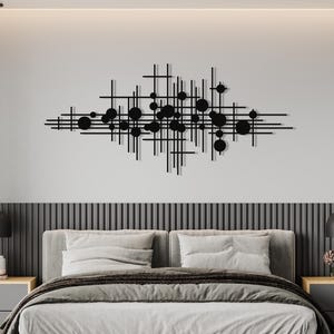Modern Luxury Style Metal Wall Art, Mid Century Decor Abstract Metal Wall Sculpture, Above Bed Decor, Living Room Decor, Geometric Wall Art