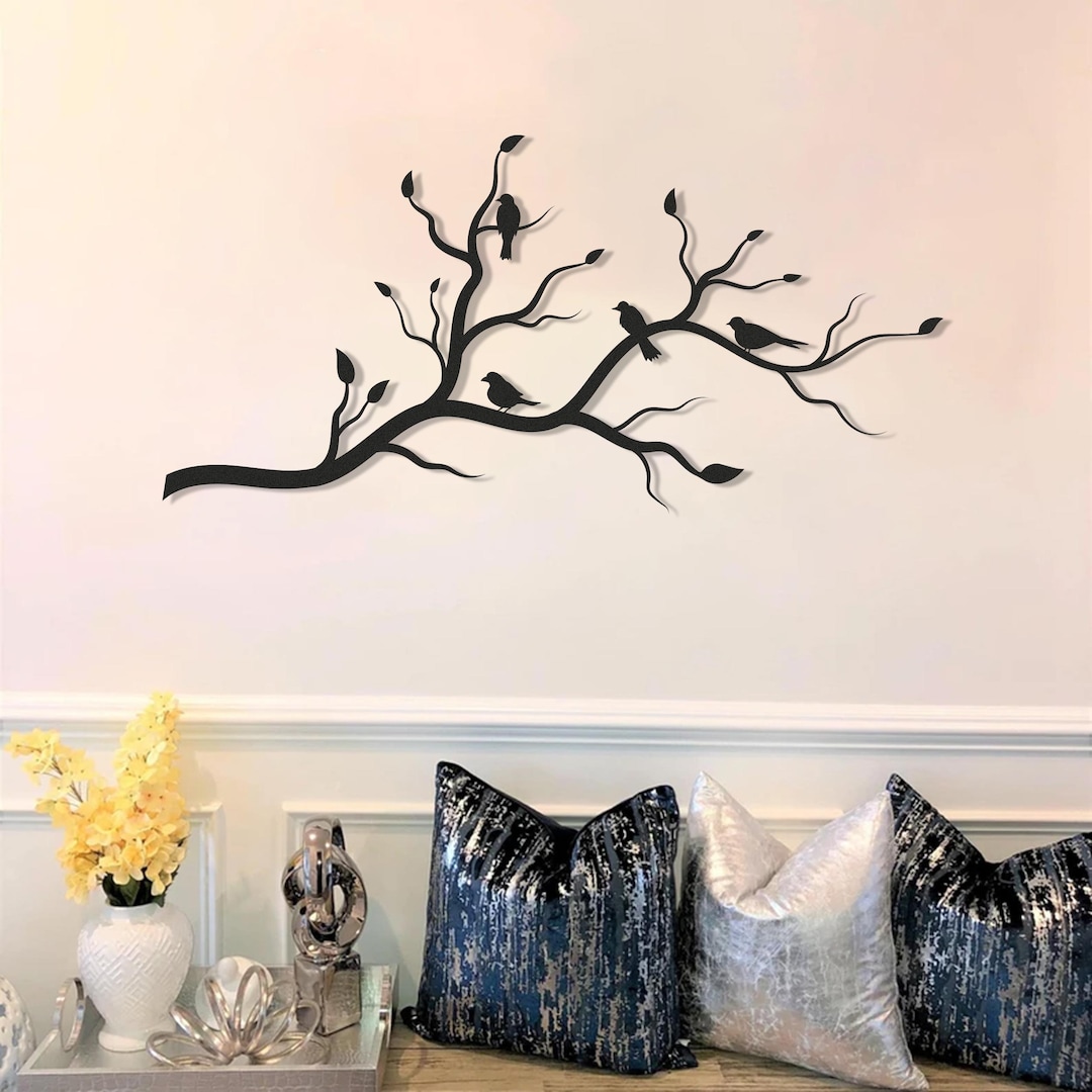 Metal Wall Art - Tree and Birds | Nature Inspired Wall Decor | Modern ...