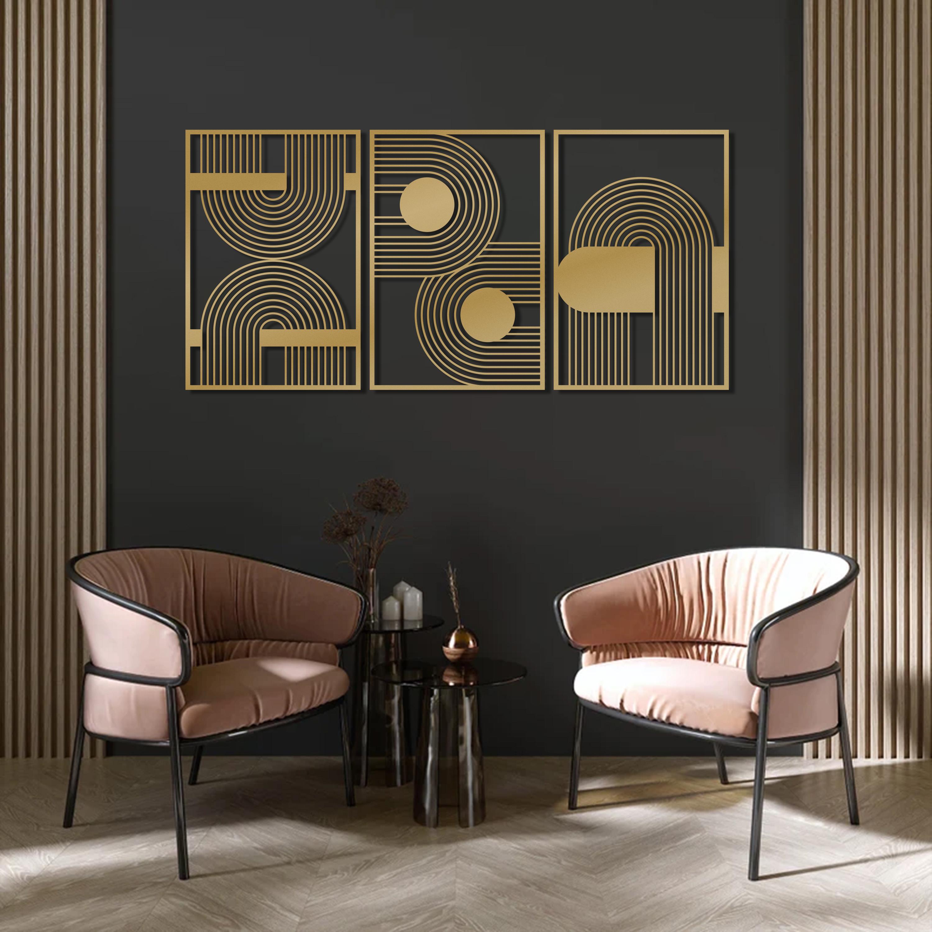 Modern Luxury Metal Wall Art, Mid Century Wall Decor, Abstract Metal