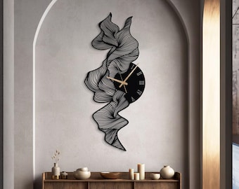 Luxury Wall Clock, Oversized Wall Clock, Metal Wall Clock, Large Wall Clock, Minimalist Wall Clock, Silent Wall Clock, Modern  Home Decor