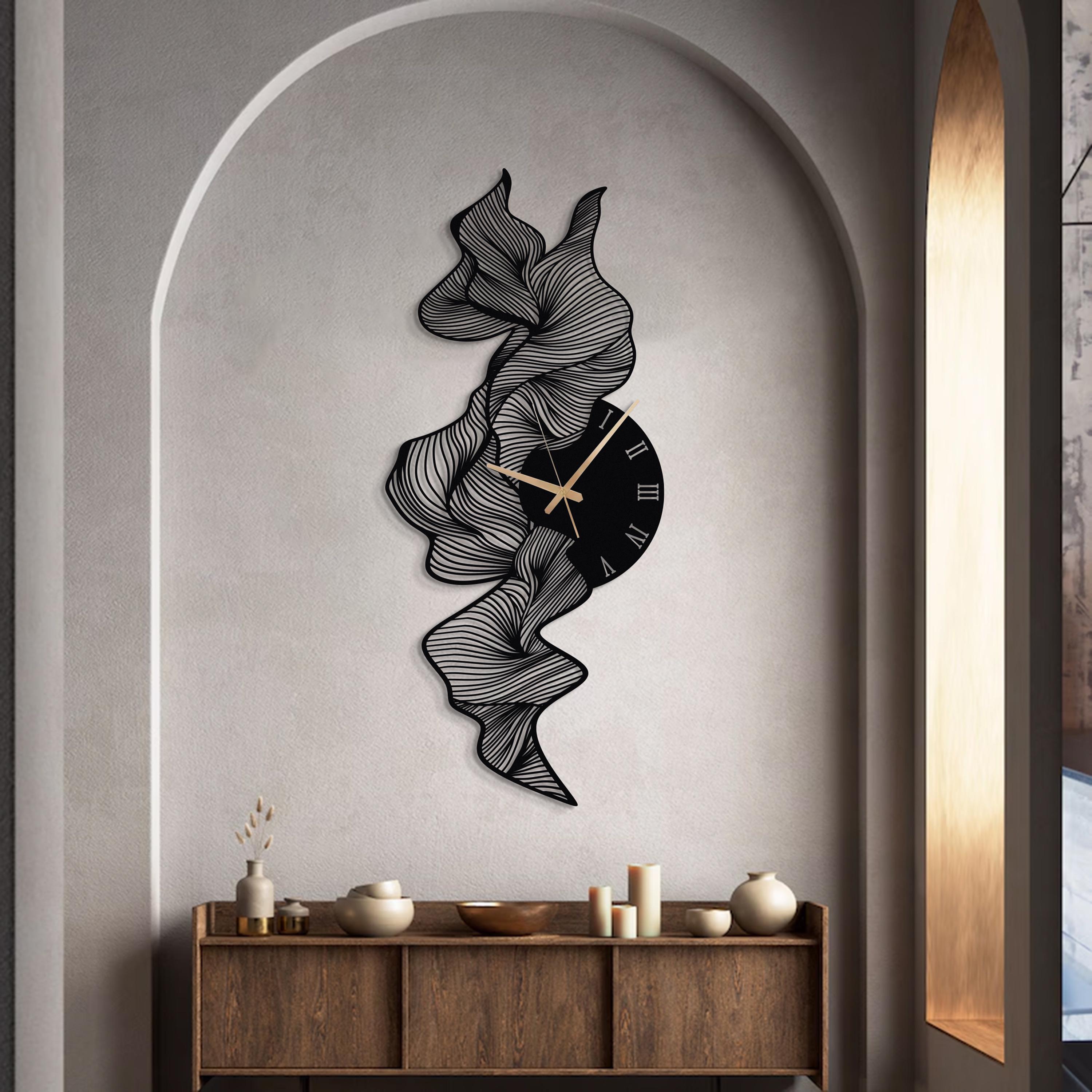 Reloj de pared de lujo, reloj de pared extragrande, reloj de pared de metal, reloj de pared grande, reloj de pared minimalista, reloj de pared silencioso, decoración moderna para el hogar.