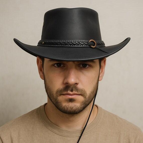 For Men Cappello Western Uomo LEATHER Cowboy HAT【oZtrALa