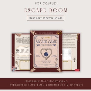 Druckbare Paare Escape Room Spiel | Romantische Date Night Aktivität | Lustiges Beziehungsspiel für Partner | Sofort Download