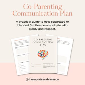 Co-Parenting Communication Plan | Printable PDF Workbook for Separated or Blended Families | Co-Parenting Agreement Template