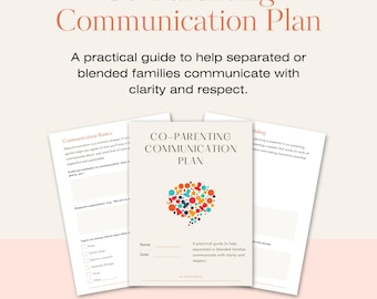 Co-Parenting Kommunikationsplan | Druckbare PDF-Arbeitsmappe für getrennte oder gemischte Familien | Vorlage für eine Elternvereinbarung