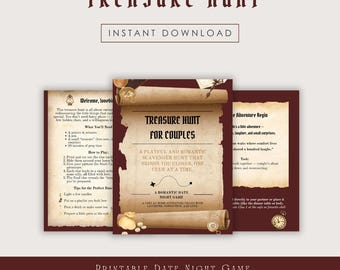 Printable Couples Treasure Hunt – Romantic Date Night Scavenger Game (PDF)