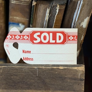 Antique Original 1930s SOLD Hang Tags - Lot of 2 - John Henry Co. JHC - Mixed Media Crafts Ephemera Paper Crafting Vintage