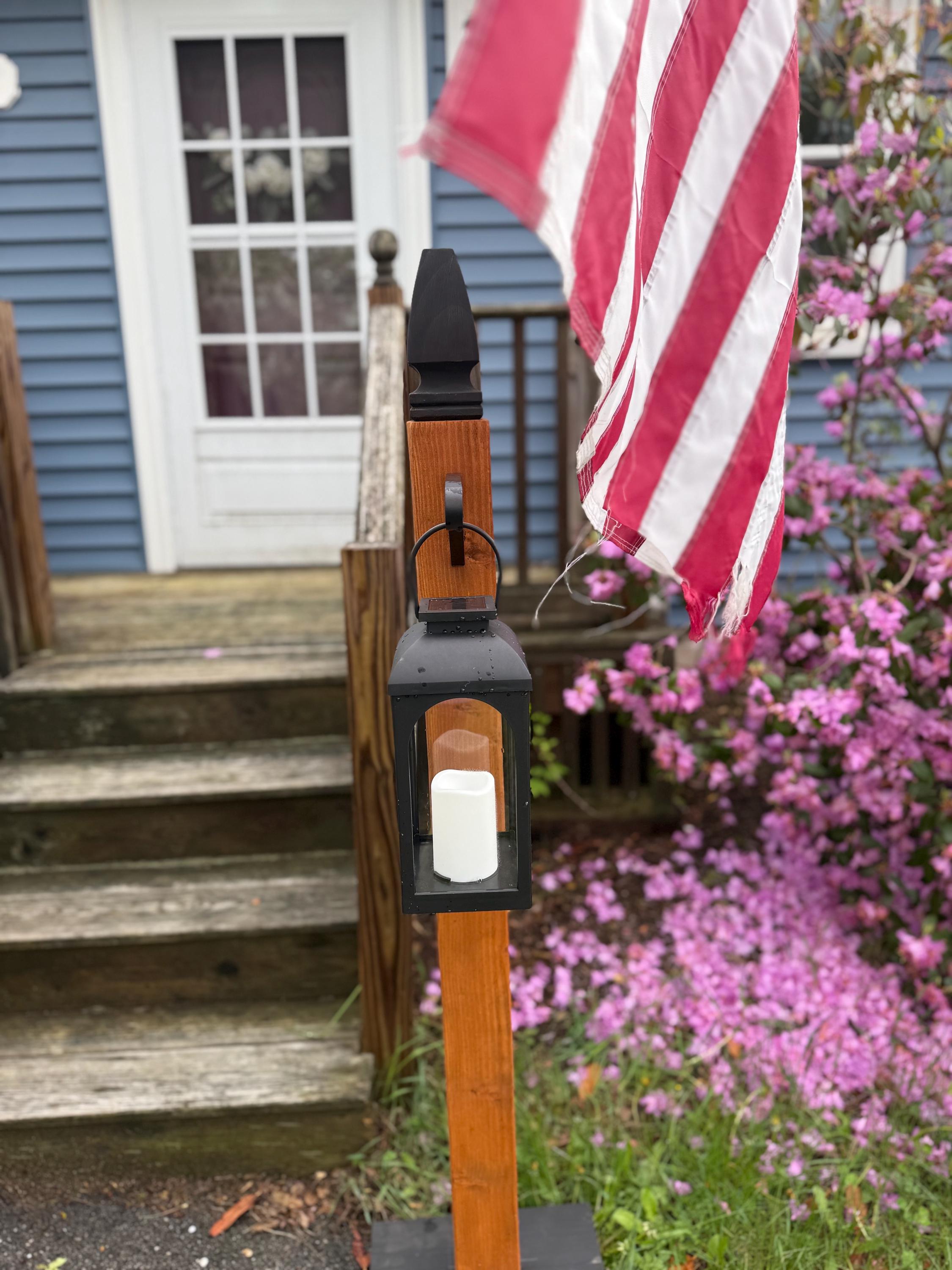 Rustic Wooden Lantern Posts – Freestanding Solar LED Outdoor Decor (set ...