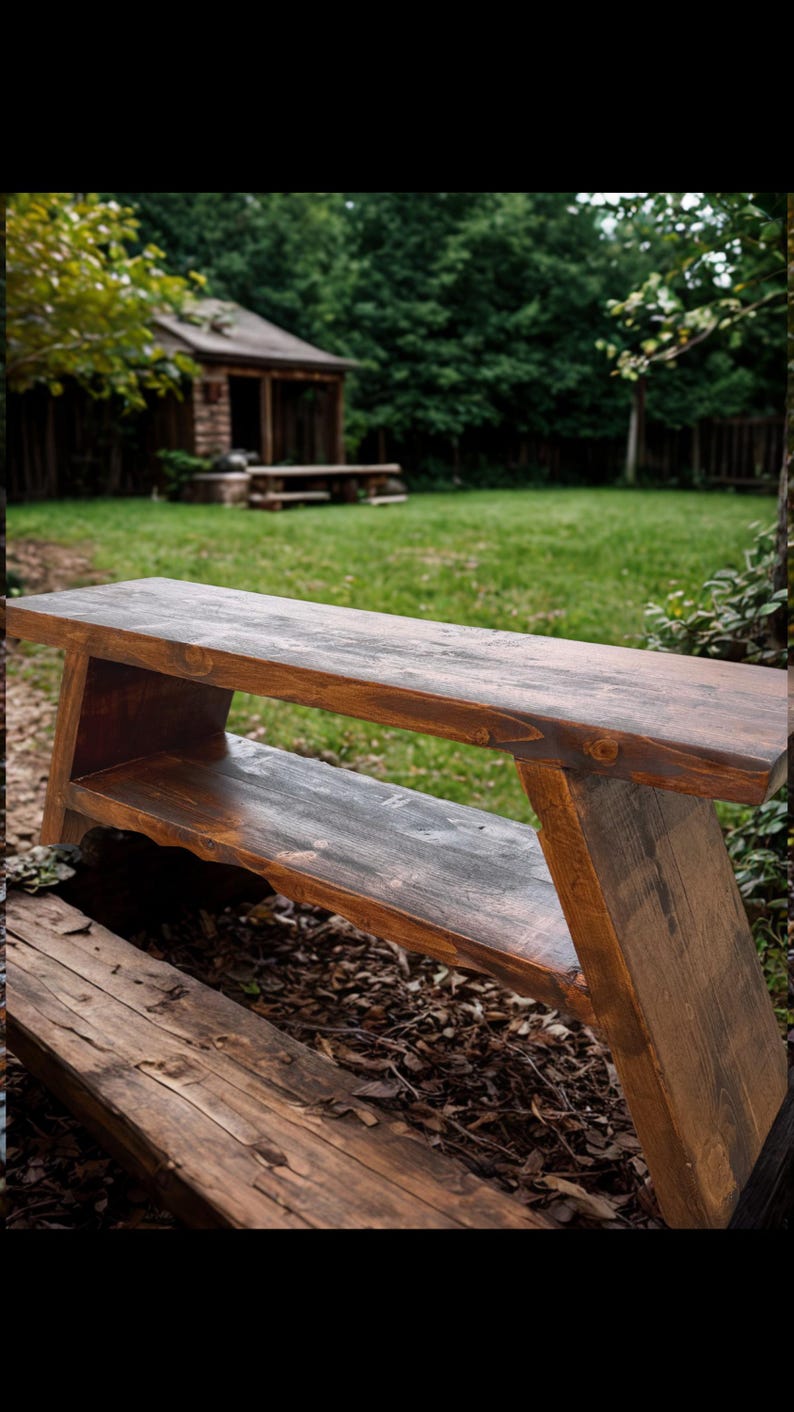 Rustic Garden Bench—handcrafted Elegance for Your Outdoor Sanctuary - Etsy