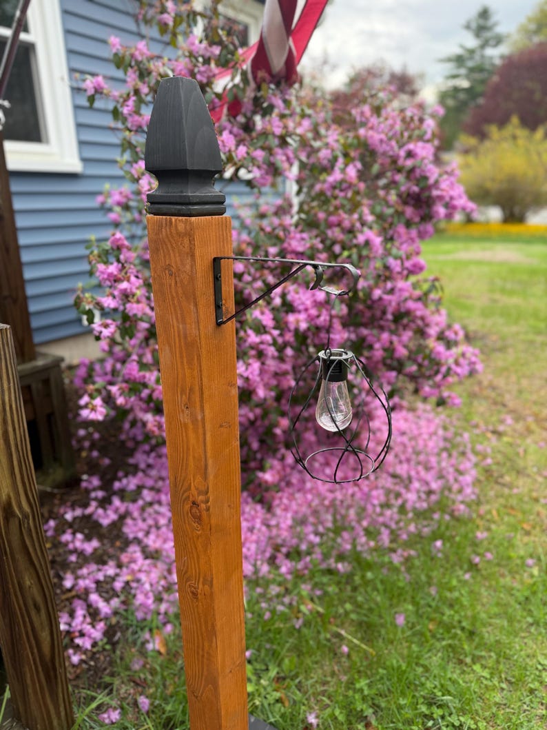 Rustic Wooden Lantern Posts – Freestanding Solar LED Outdoor Decor (set ...