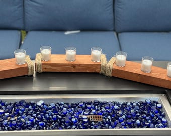 Rustic Reclaimed Wood Tealight Holder: Jute-Wrapped Farmhouse Centerpiece