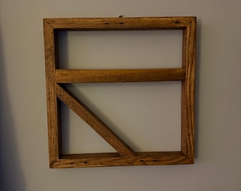 Rustic Wood Triangle Shelf – Handmade Wall Display for Decor, Signs, or Collectibles