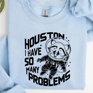 Houston I Have So Many Problems Shirt, Funny Vintage Raccoon Shirt, Racoon Space Tshirt, Unisex Comfort Colors T shirt, Retro Graphic Shirt
