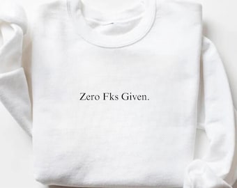 Camiseta Zero Fks Given: Camiseta minimalista sarcástica