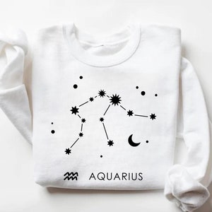 Aquarius Zodiac Constellation Shirt, Astrology Gift for Aquarius, Star Sign T-Shirt, Celestial Aquarius Tee, Birthday Gift for Aquarius