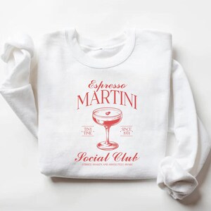 Chemise social club martini expresso, chemise Tini Time, chemise club social et cocktail, chemise amateur de boissons martini expresso, sweat-shirt Drinking