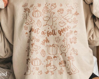 Fall Goose Crewneck Sweatshirt, Spooky Season Comfort Colors