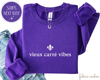 Camisa con vibraciones de viejo carré Sudadera de Mardi Gras Camisa del Barrio Francés de Nueva Orleans
