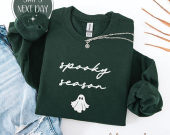 Ghost Sweatshirt, Spooky Season Graphic, Fall Pullover