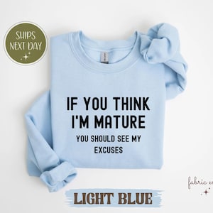 Wenn Sie denken, ich bin reif, sollten Sie meine Entschuldigungen sehen, lustiges sarkastisches T-Shirt, Erwachsenen-T-Shirt, Entschuldigungshersteller-Sweatshirt, lustiges reifes Geschenk