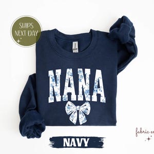 Nana sweatshirt, Toile Nana Shirt, Floral Mother Day Gift, Pregnancy Announcement, New Nana Gift, Grandma Shirt, New Nana Sweatshirt