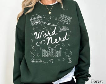 Word Nerd Crewneck Sweatshirt, Book Lover Gift