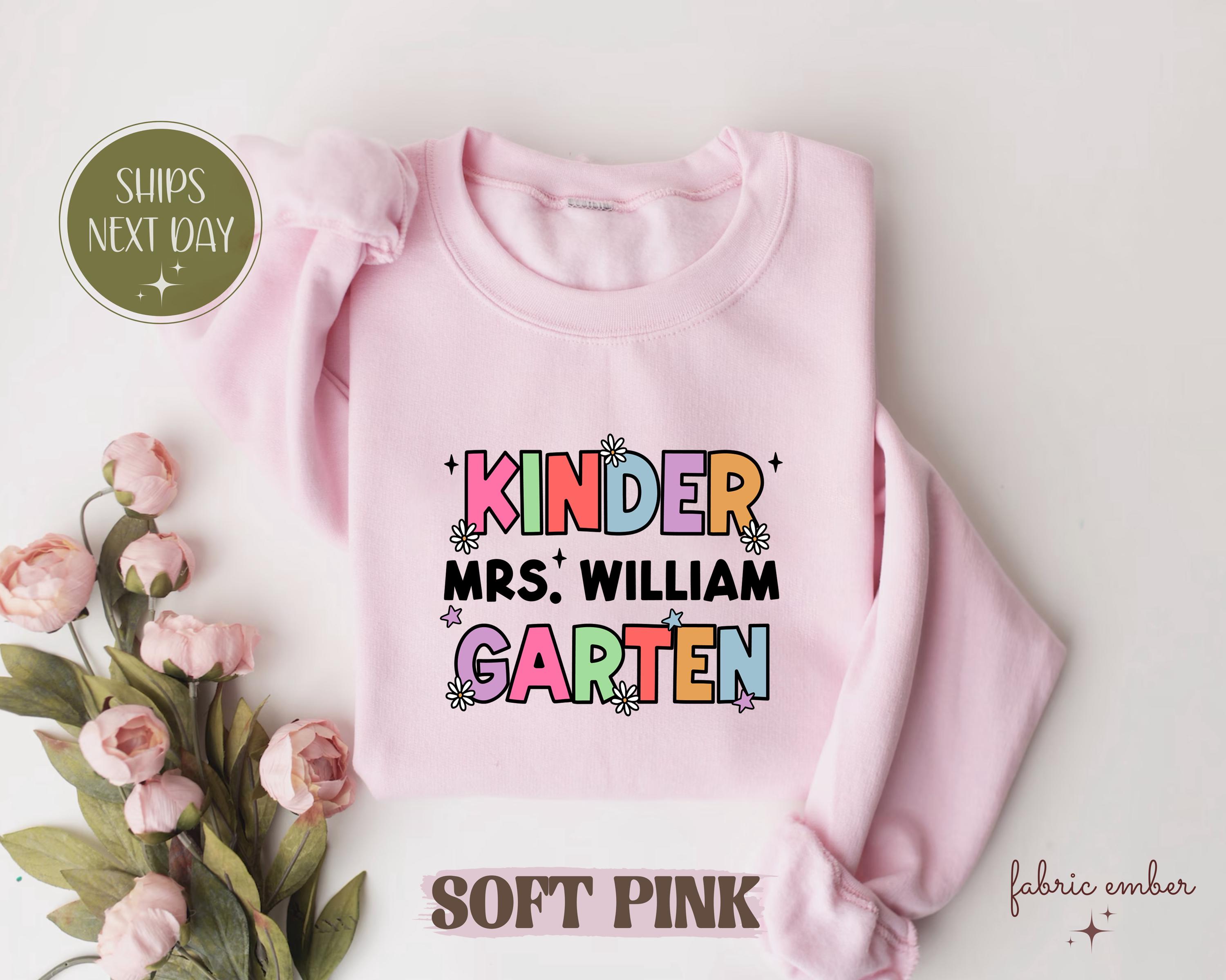 Personalized Kindergarten Teacher T-Shirt - Custom Name Back To School Gift