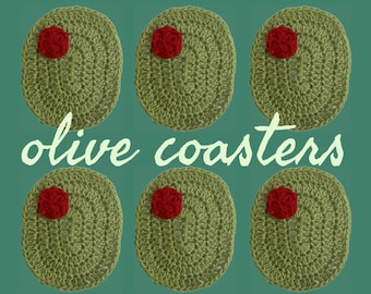 Crochet Olive Coasters PDF Pattern (US terms) | instant download confident beginner-intermediate pattern by empoworld