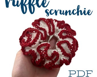 Ruffle Scrunchie Crochet Pattern | instant digital download beginner PDF PATTERN (US terms) by empoworld