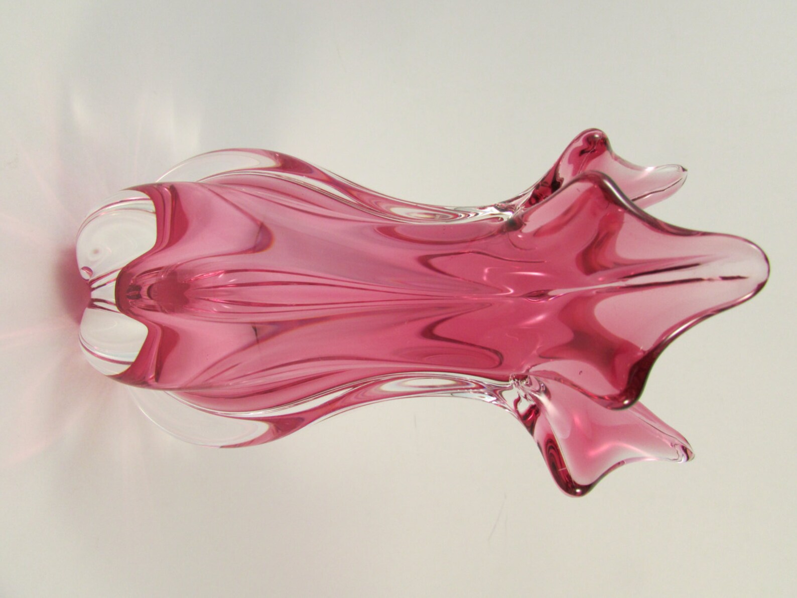 Vintage Murano Pink Art Glass Vase Hand Blown Glass Etsy