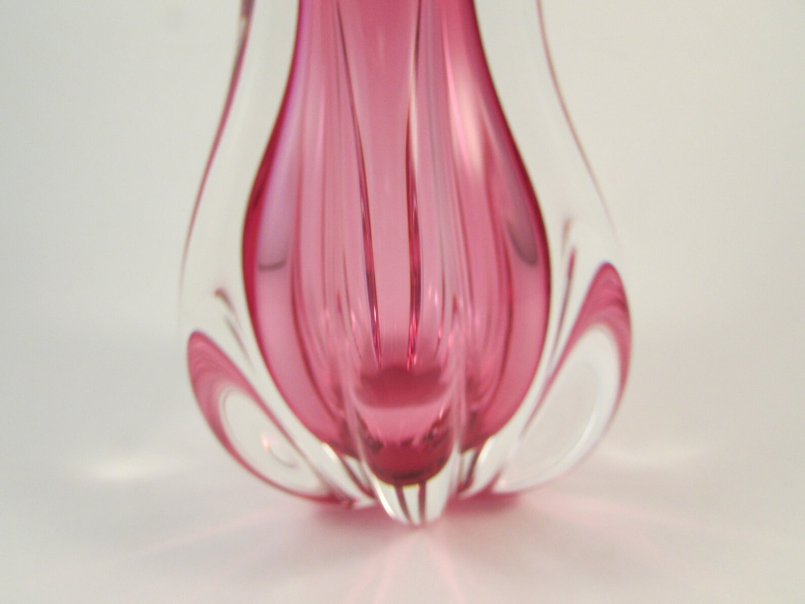 Vintage Murano Pink Art Glass Vase Hand Blown Glass Etsy