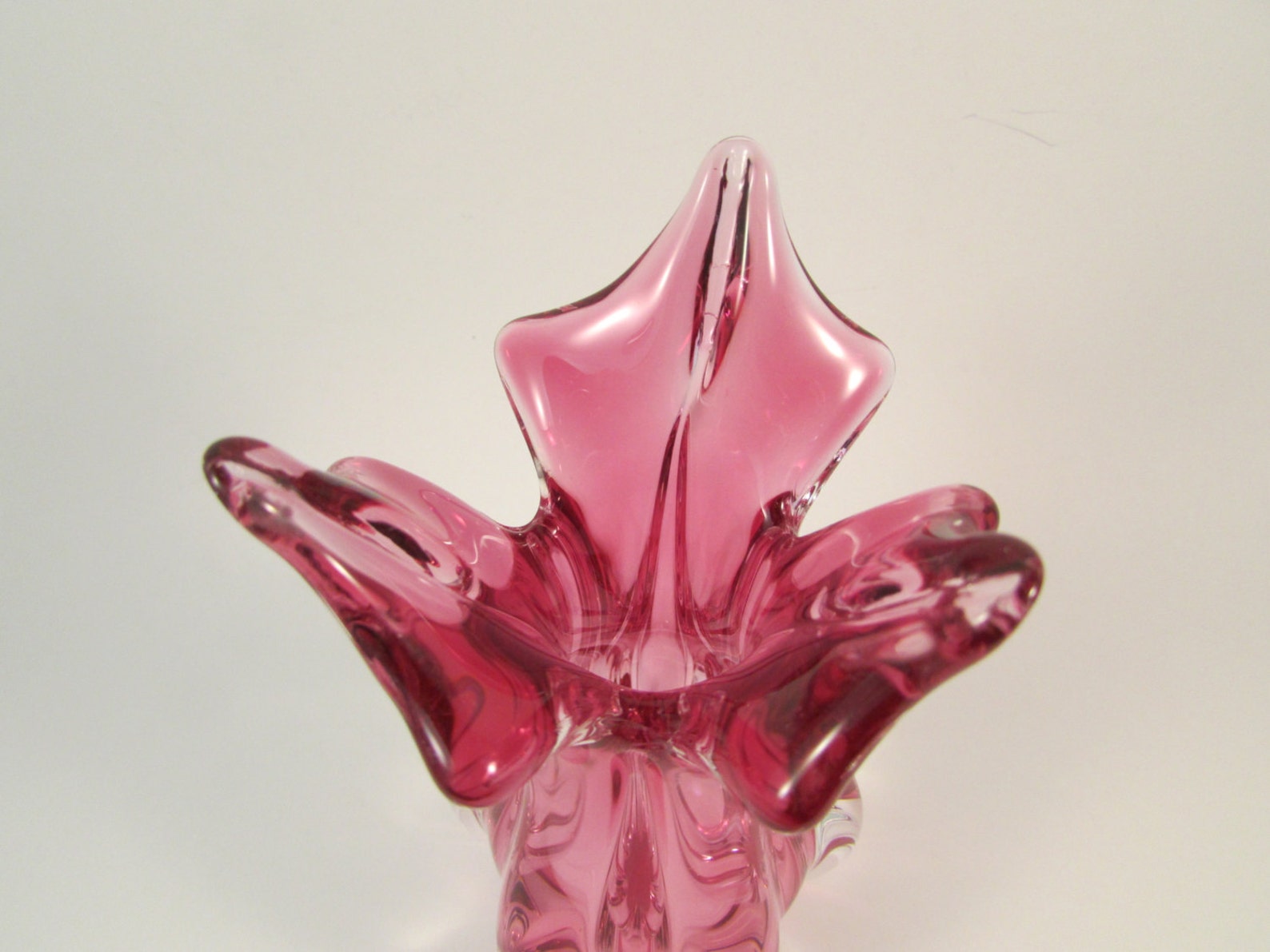 Vintage Murano Pink Art Glass Vase Hand Blown Glass Etsy