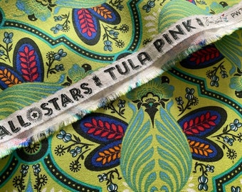 SALE. RARE Tula Pink All Stars Bees in Agave