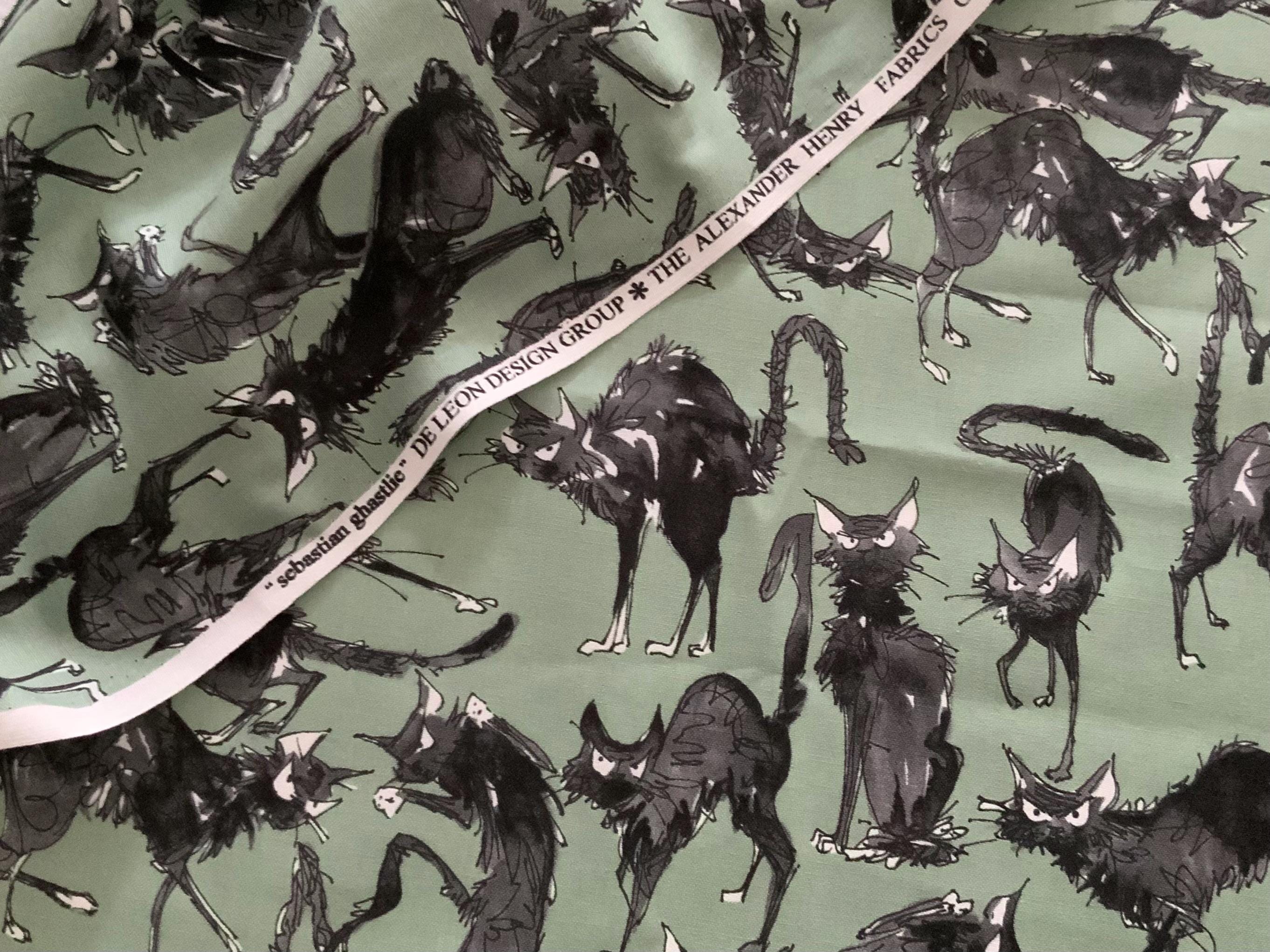VERY RARE Alexander Henry Sebastian Ghastly scary cat in Green