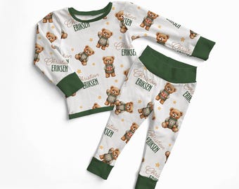 Baby and Kids Pajama Set: Cozy Bear Personalized Kids Loungewear, Sweater Bears Cozy Winter Design, Animal Design Nightwear