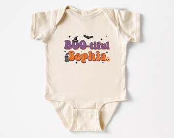 Halloween 'Boo' Baby Bodysuit: Adorable Wordplay Design, Nursery Onesie, Halloween Theme Short Sleeve, Holiday Baby Apparel, Boy Girl Outfit